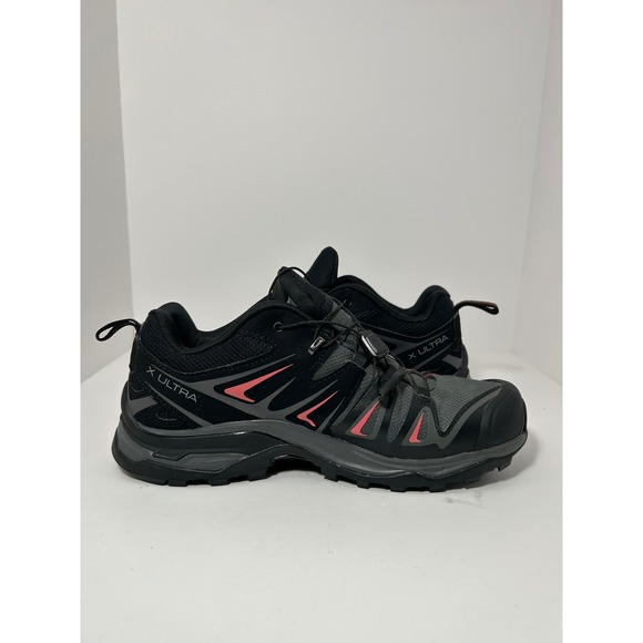 Salomon X Ultra Gore-Tex Hiking Shoes Black Grey Coral Womens 8 398685 - Picture 5 of 13